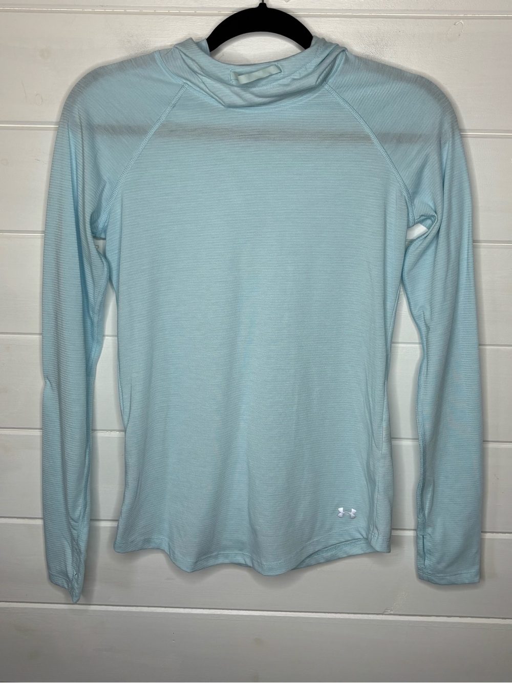 Under Armour HeatGear Light Blue Cowl Neck Thumbhole Top XS